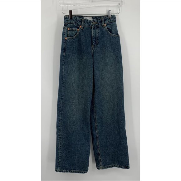 Motel Rocks Jeans Motel Wide Leg Denim Jeans High Rise 9s Baggy Blue Women 24 Poshmark